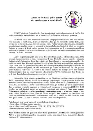 Système AJAC en Psycho à Dijon