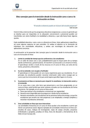 Clase Presencial a en Línea