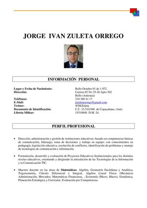 HOJA DE VIDA JORGE IVAN ZULETA