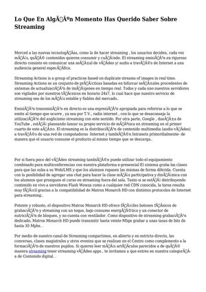 Lo Que En Algún Momento Has Querido Saber Sobre Streaming