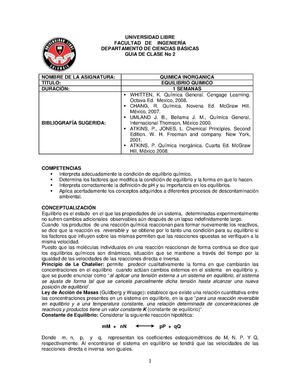 Guía 2. Equilibrio Químico