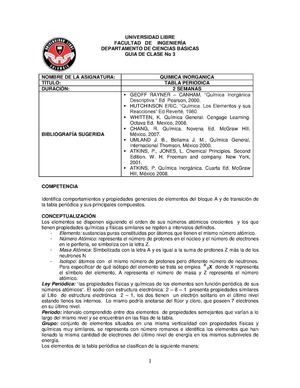 Guía 3 Tabla periódica