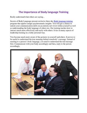 The Importance of Body language Training