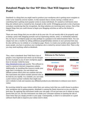 Datafeed Plugin for Our WP Sites That Will Improve Our Profit