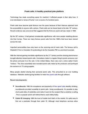 Prank calls: A healthy practical joke platform