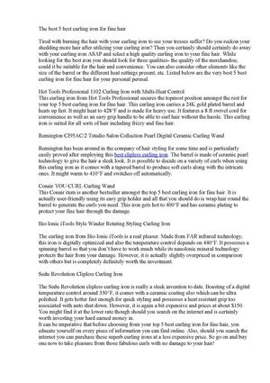 The best 5 best curling iron for fine hair