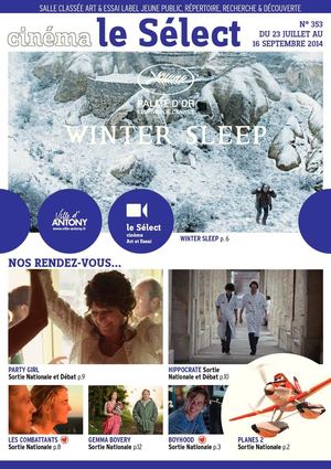 Programme du cinéma le Sélect - du 23 juillet au 16 septembre