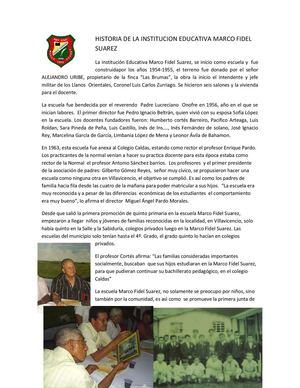 HISTORIA DE NUESTRA INSTITUCIÓN EDUCATIVA