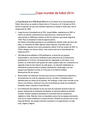 copa mundial de futbol 2014