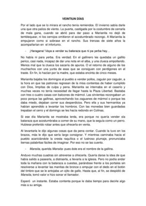 Cuento VEINTIÚN DÍAS, de Enrique Amorim