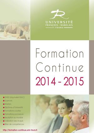Catalogue Formation Continue 2014-2015 Université François-Rabelais - Tours