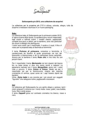 Sottocoperta - Comunicato Stampa P\E15