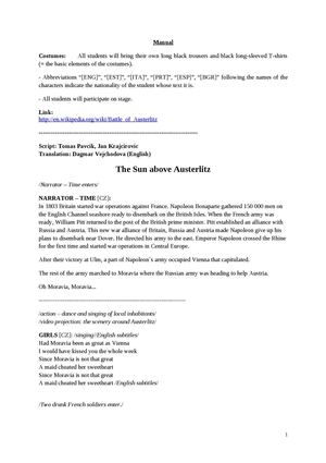 Script The Sun above Austerlitz