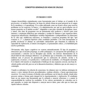 Conceptos generales de hojas de cálculo