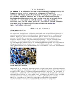 trabajo de los materiales