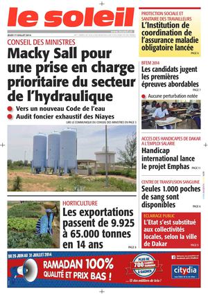 Edition du 17 Juillet 2014