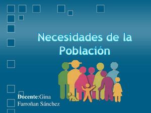 Necesidad de la Poblacion