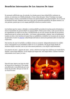 Beneficios Interesantes De Los Amarres De Amor