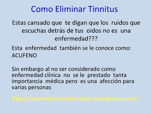 Como Eliminar Tinnitus