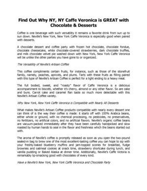 Find Out Why NY, NY Caffe Veronica is GREAT with Chocolate and Desserts. Alabama