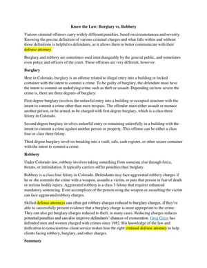 Know the Law: Burglary vs. Robbery