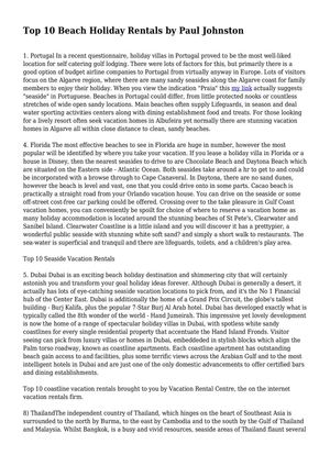 Top 10 Beach Holiday Rentals by Paul Johnston