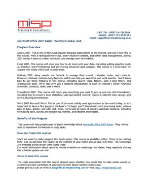 How to get microsoft office 2007 basic training certificate