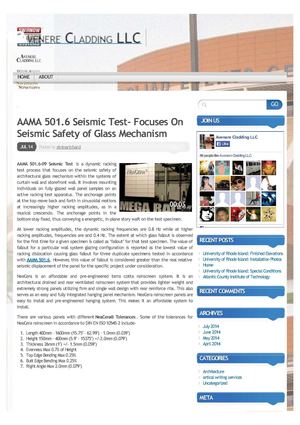AAMA 501.6 Seismic Test- Focuses On Seismic Safety of Glass Mechanism