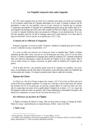 La virginité consacrée chez saint Augustin