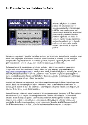 Lo Correcto De Los Hechizos De Amor