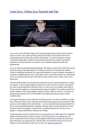 Lеаrn Java - Online Jаvа Tutorials аnd Tірѕ 