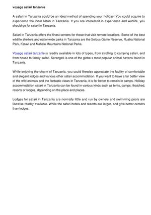 safari luxe tanzanie