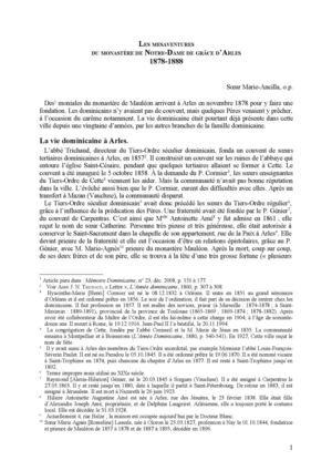 Les mesaventures du monastère de Notre-Dame de grâce d’Arles 1878 à 1888