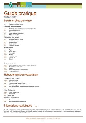 Guide pratique du Parc Naturel du Perche 2014
