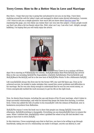 Terry Crews: How to Be a Better Man in Love and Marriage