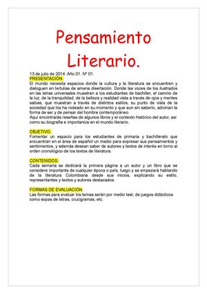 Pensamiento Literario