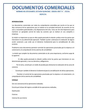 Los Documentos Comerciales UEJAVIER OQ