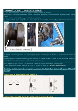 CINTRAGE, avec CINTREUSE 3 GALETS