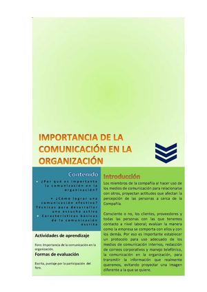 IMPORTANCIA DE LA COMUNICACIÓN