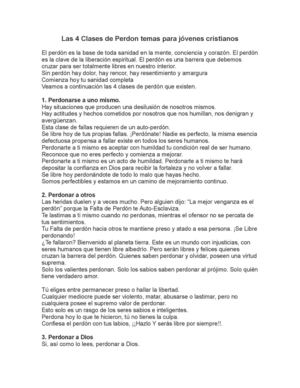 CUATRO CLASES DE PERDÓN PARA JÓVENES CRISTIANOS