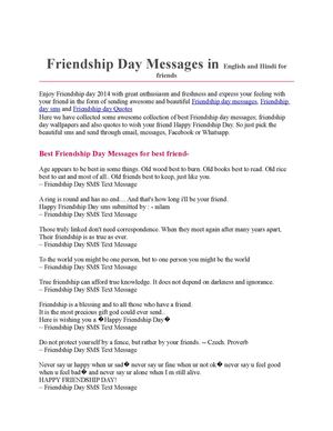 Friendshipdaymessages