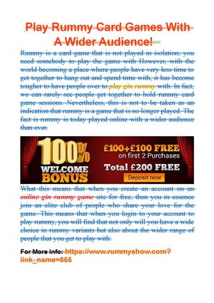 Play Free Gin Rummy Games Online and Kalooki Rummy Online at Rummyshow.com