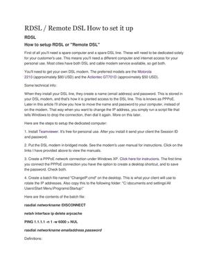 How to set up DSL sharing