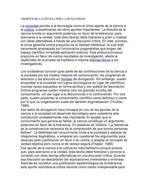 Aportes de la ciencia