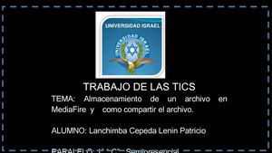 Almacenamiento de un archivo en MediaFire  y como compartir el archivo