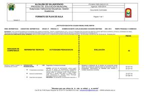 PLAN DE AULA MATEMÁTICAS 9 TERCER Y CUARTO PERIODO ---2014