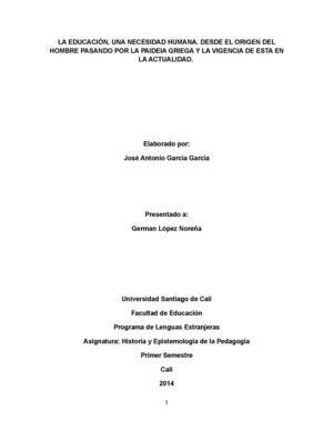 LA EDUCACIÓN, UNA NECESIDAD HUMANA. DESDE EL ORIGEN DEL HOMBRE PASANDO POR LA PAIDEIA GRIEGA Y LA VIGENCIA DE ESTA EN LA ACTUALIDAD. 