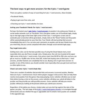 The best ways to get more answers for the 4 pics 1 word game