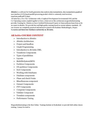 Calaméo - AB Initio Online Training India