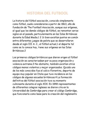 HISTORIA DEL FUTBOOL